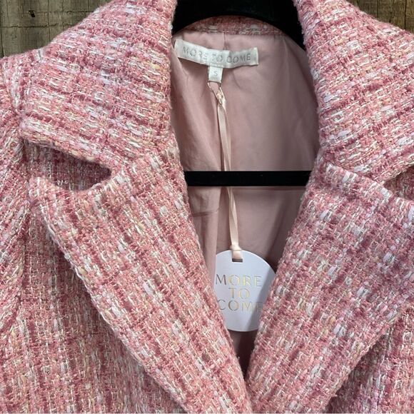 NWT More To Come Ashtyn Tweed Blazer in Baby Pink Revolve S - Picture 9 of 11